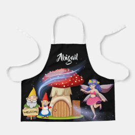 魔法のゴブリンと妖精パーソナライズされたの名前キッズ エプロン