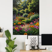 魔法のサマーガーデンアクリルポスター ポスター (ホームオフィス)