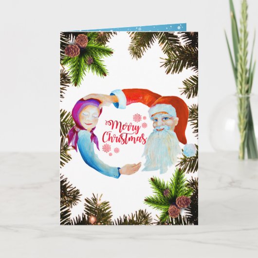 魔法のサンタクロースお洒落とベビーガール カード (正面)