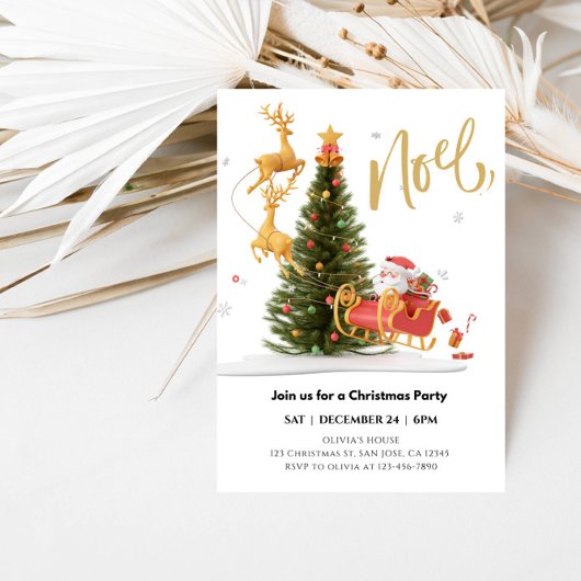 魔法のサンタクロースが乗るスレッドのクリスマスパーティー 招待状