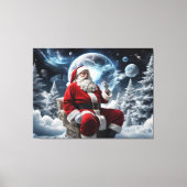 魔法のサンタ宇宙背景クリスマス キャンバスプリント (正面)