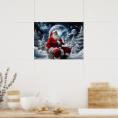 魔法のサンタ宇宙背景クリスマス ポスター (キッチン)