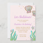 魔法のシェルEお祝い誕生日パーティーの招待状 招待状 (正面)