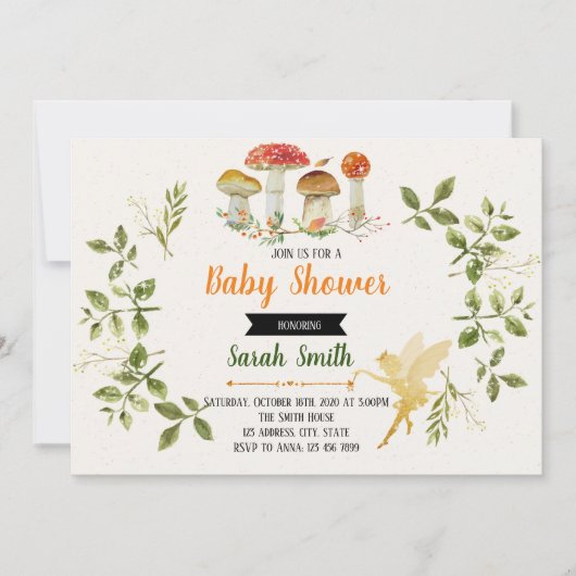 魔法のシャワー パーティー招待状 招待状 (正面)