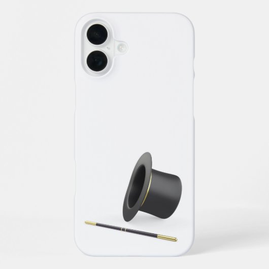 魔法のシルクハットと魔法の杖 iPhoneケース (裏面)