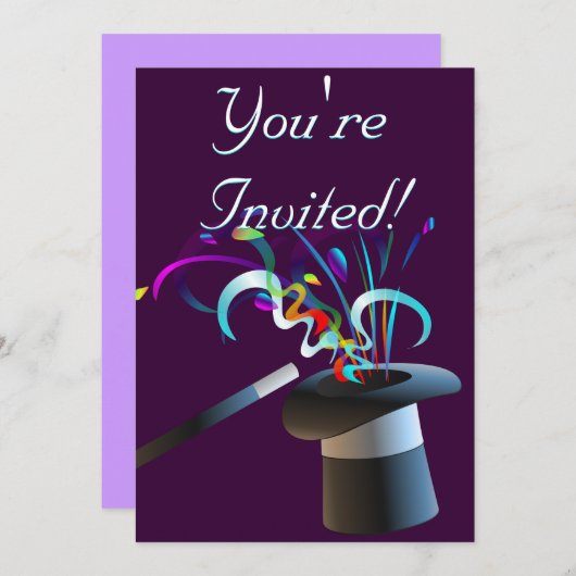 魔法のシルクハットの招待状 招待状 (正面/裏面)