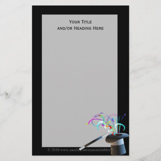 魔法のシルクハットの文房具 便箋 (正面)