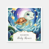 魔法のシンプルウミガメ赤ちゃんシャワー スタンダードカクテルナプキン (正面)