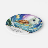 魔法のシンプルウミガメ赤ちゃんシャワー ペーパープレート (アングル)