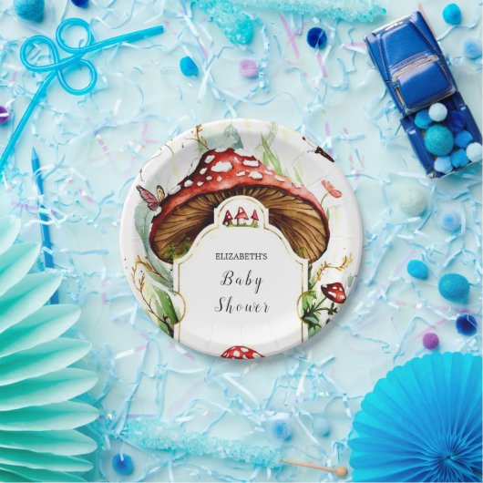 魔法のシンプルキノコ赤ちゃんシャワー ペーパープレート (パーティー)