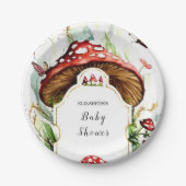 魔法のシンプルキノコ赤ちゃんシャワー ペーパープレート (正面)