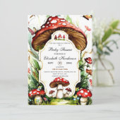 魔法のシンプルキノコ赤ちゃんシャワー 招待状 (スタンド正面)