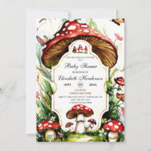 魔法のシンプルキノコ赤ちゃんシャワー