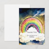 魔法のシンプルレインボー誕生日 サンキューカード (正面/裏面)