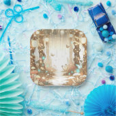 魔法のシンプル森の魅惑の赤ちゃんシャワー ペーパープレート (パーティー)