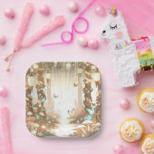 魔法のシンプル森の魅惑の赤ちゃんシャワー ペーパープレート (パーティー)