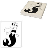 魔法のスイミングマーメイドガールテール海海 ラバースタンプ (押印)