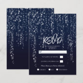 魔法のスターライト シルバー ブルー スイート16 出席のご連絡 招待状 (正面/裏面)