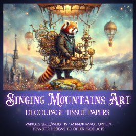 魔法のスチームパンクレッドパンダフライトデコップページ 薄葉紙