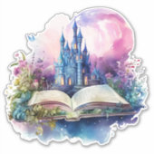 魔法のストーリーブックアートウォーターカラーファンタジーブック シール (正面)