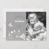 魔法のストーリーブックホワイトクリスマスフォト シーズンカード (正面)