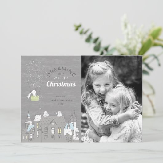 魔法のストーリーブックホワイトクリスマスフォト シーズンカード (スタンド正面)