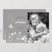 魔法のストーリーブックホワイトクリスマスフォト シーズンカード (正面/裏面)