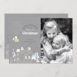 魔法のストーリーブックホワイトクリスマスフォト シーズンカード