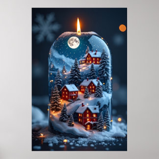 🕯️ 魔法のスノーグローブキャンドル - ほっこりクリスマス ポスター