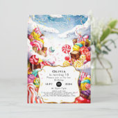 魔法のスパークル キャンディーランド 誕生日 招待状 (スタンド正面)