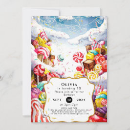 魔法のスパークル キャンディーランド 誕生日 招待状