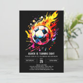 魔法のスポーツウォーター色サッカー誕生日 招待状 (スタンド正面)