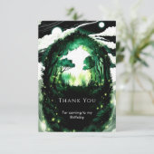 魔法のソフトな森の誕生日 サンキューカード (スタンド正面)