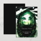 魔法のソフトな森の誕生日 サンキューカード (正面/裏面)