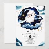 魔法のソフトな羊の誕生日 招待状 (正面/裏面)