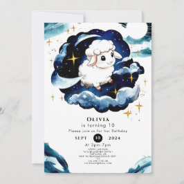 魔法のソフトな羊の誕生日 招待状