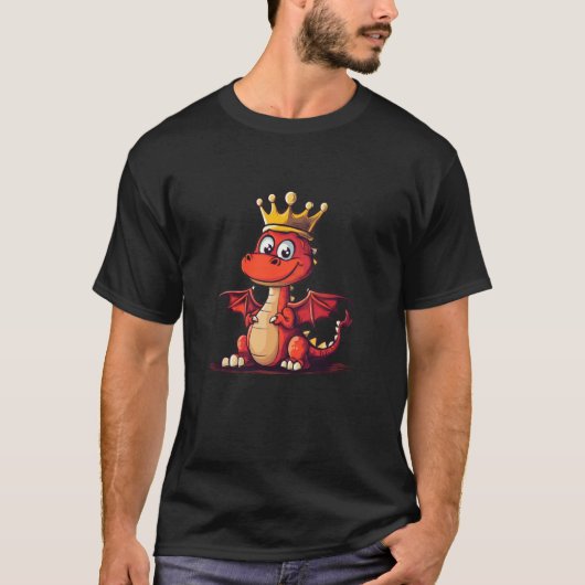 魔法のタッチに冠を被せたドラゴン Tシャツ (正面)