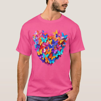 魔法のタッチ ハートと蝶のファッション Tシャツ