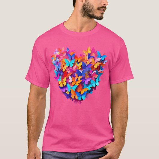 魔法のタッチ ハートと蝶のファッション Tシャツ (正面)