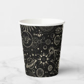 魔法のタロット星占いボーホ天体パターン 紙コップ (左)