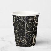 魔法のタロット星占いボーホ天体パターン 紙コップ (右)