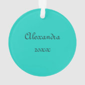 魔法のターコイズクリスマスドラゴン オーナメント (裏面)