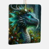 魔法のターコイズクリスマスドラゴン セラミックオーナメント (右)