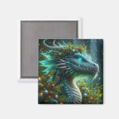 魔法のターコイズクリスマスドラゴン マグネット (正面/裏面)