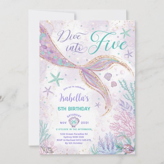 魔法のダイビング5th人魚の誕生日パーティーへ 招待状 (正面)