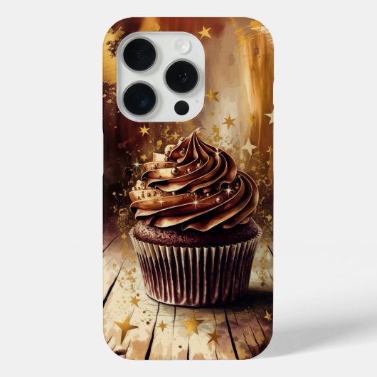 魔法のチョコレートカップケーキと金ゴールド星 Case-Mate iPhoneケース (裏面)