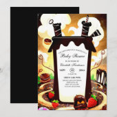 魔法のチョコレートベイビーシャワー 招待状 (正面/裏面)