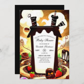 魔法のチョコレートベビーシャワー 招待状 (正面/裏面)