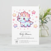 魔法のディノ恐竜の赤ちゃんシャワー 招待状 (スタンド正面)