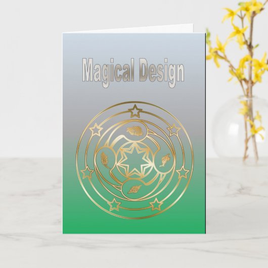 魔法のデザイン カード (黄色い花)